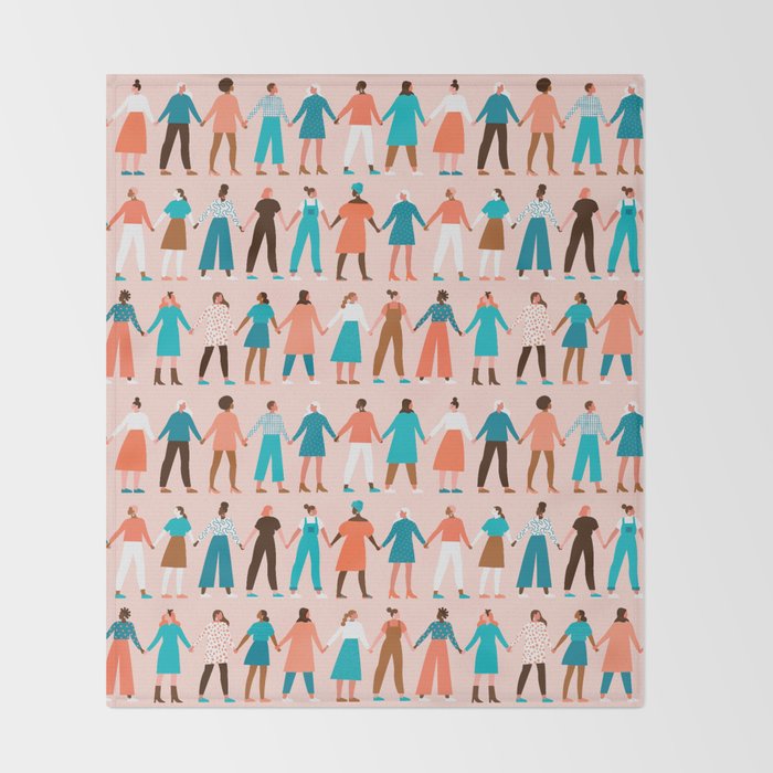Women empower women feminist illustration collection. International womens day 8 of march graphic Throw Blanket Gallery Image 2