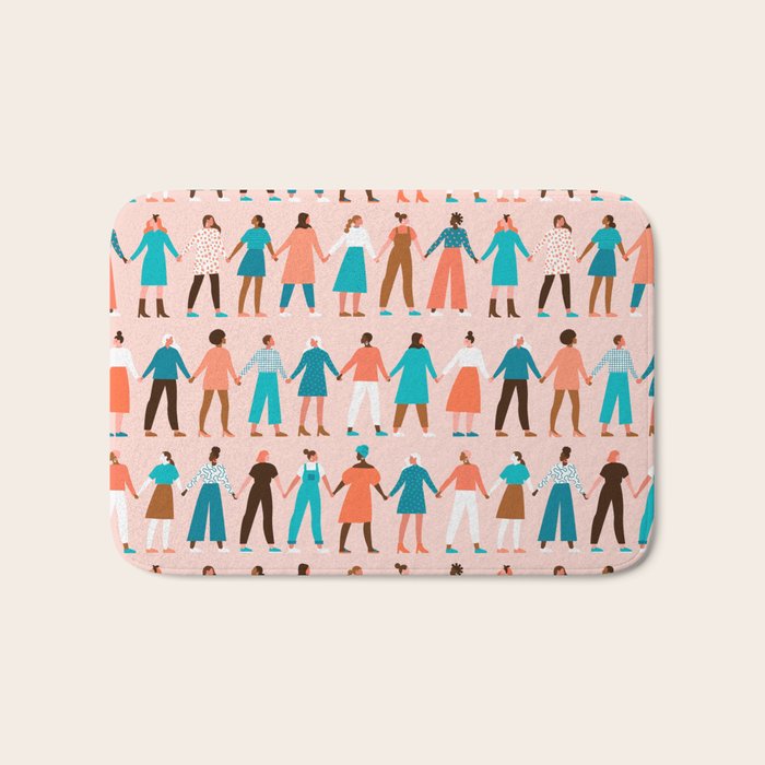Women empower women feminist illustration collection. International womens day 8 of march graphic Bath Mat Gallery Image 1