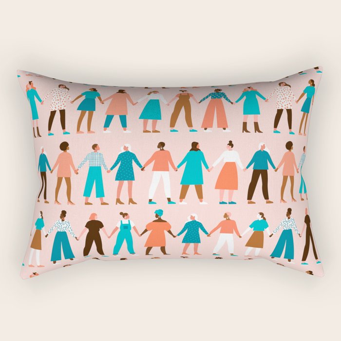 Women empower women feminist illustration collection. International womens day 8 of march graphic Rectangular Pillow Gallery Image 2