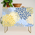 Modern, Floral Prints, Summer, Yellow and Blue Credenza Gallery Image 1