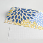 Modern, Floral Prints, Summer, Yellow and Blue Wrapping Paper Gallery Image 2