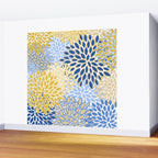 Modern, Floral Prints, Summer, Yellow and Blue Wall Mural Gallery Image 2