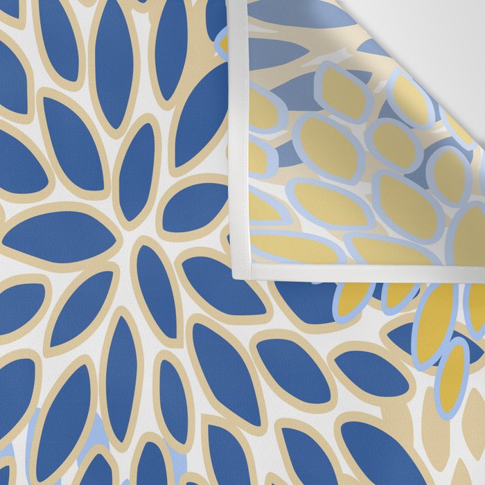 Modern, Floral Prints, Summer, Yellow and Blue Wall Tapestry Gallery Image 3
