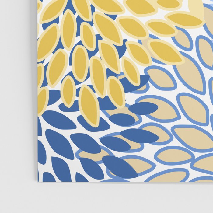Modern, Floral Prints, Summer, Yellow and Blue Poster Gallery Image 3