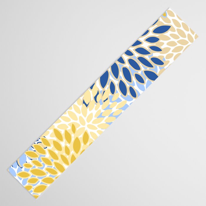 Modern, Floral Prints, Summer, Yellow and Blue Table Runner Gallery Image 3