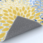 Modern, Floral Prints, Summer, Yellow and Blue Rug Gallery Image 4