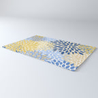 Modern, Floral Prints, Summer, Yellow and Blue Rug Gallery Image 3