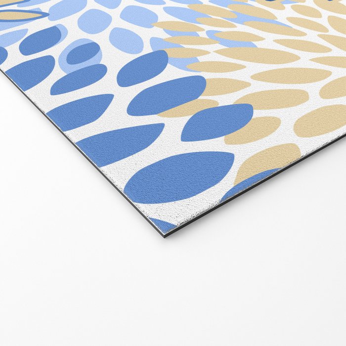 Modern, Floral Prints, Summer, Yellow and Blue Welcome Mat Gallery Image 2