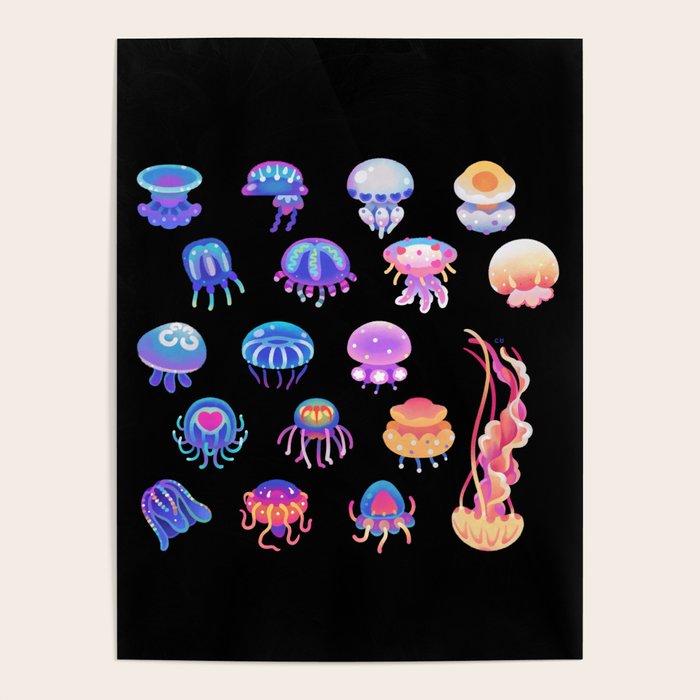 Jellyfish Day - dark Poster Gallery Image 1