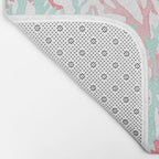 Modern hand painted coral pink teal reef coral floral Bath Mat Gallery Image 2