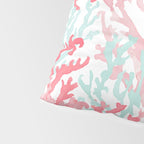 Modern hand painted coral pink teal reef coral floral Pillow Sham Gallery Image 4