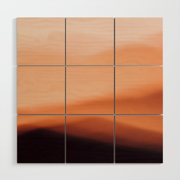 Terracotta Mountains Wood Wall Art Gallery Image 1