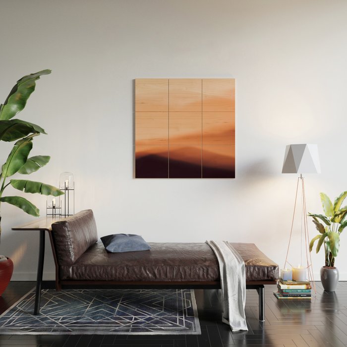 Terracotta Mountains Wood Wall Art Gallery Image 2