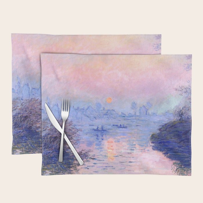 Claude Monet "Sunset on the Seine at Lavacourt. Winter Effect" Placemat Gallery Image 1