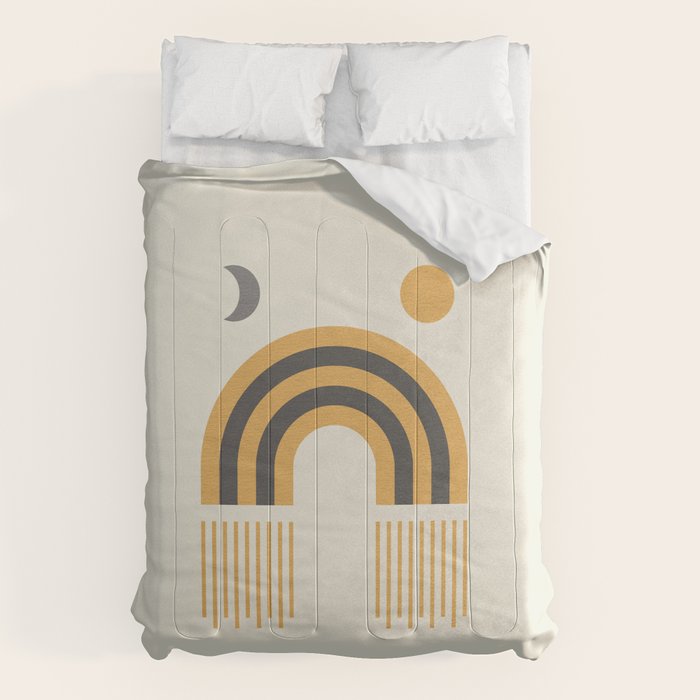 Sun and Moon Rainbow Midcentury style Comforter Gallery Image 1