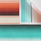 Navajo White, Turquoise and Burnt Orange Southwest Serape Blanket Stripes Wall Tapestry Gallery Image 3