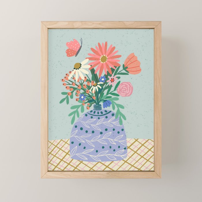 Colorful Summer Vase  Mini Art Print Gallery Image 1