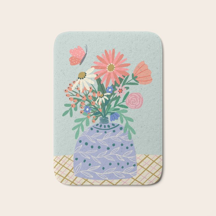 Colorful Summer Vase  Bath Mat Gallery Image 1
