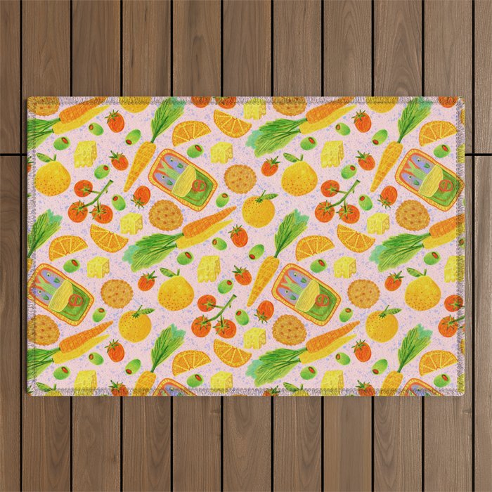Kitchen Snacks & Apps in Berry Pink Outdoor Rug Gallery Image 1
