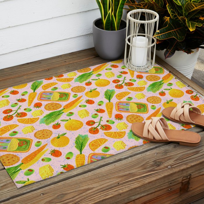 Kitchen Snacks & Apps in Berry Pink Outdoor Rug Gallery Image 2