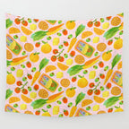 Kitchen Snacks & Apps in Berry Pink Wall Tapestry Gallery Image 4
