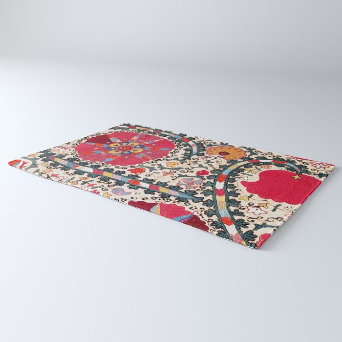 Lakai Suzani Uzbekistan Central Asian Embroidery Print Rug Gallery Image 3