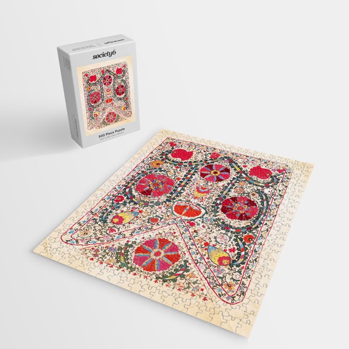 Lakai Suzani Uzbekistan Central Asian Embroidery Print Jigsaw Puzzle Gallery Image 2