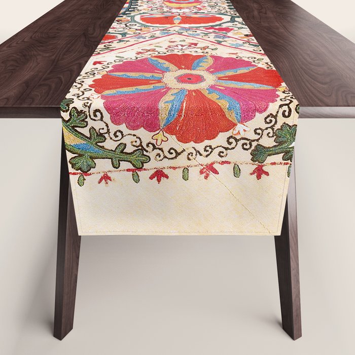 Lakai Suzani Uzbekistan Central Asian Embroidery Print Table Runner Gallery Image 1