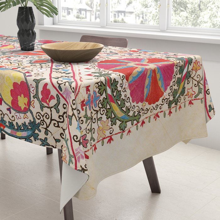 Lakai Suzani Uzbekistan Central Asian Embroidery Print Tablecloth Gallery Image 3