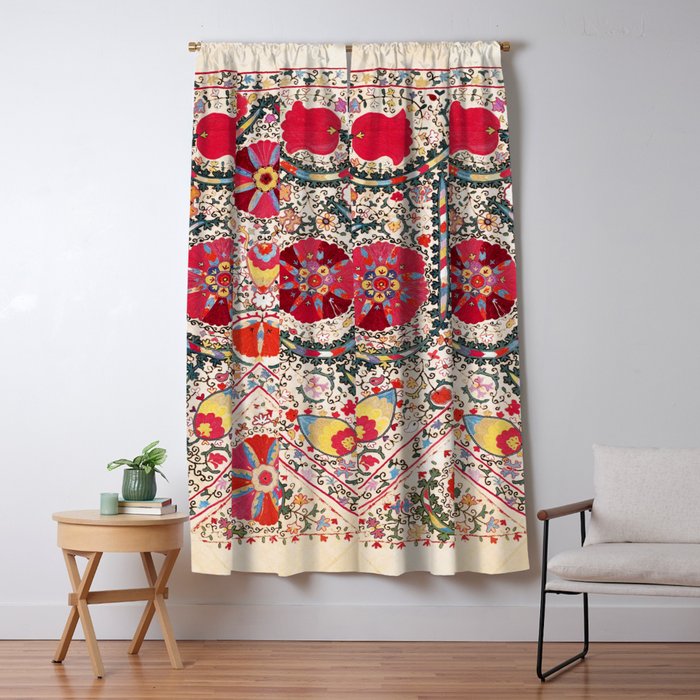 Lakai Suzani Uzbekistan Central Asian Embroidery Print Window Curtain Gallery Image 5
