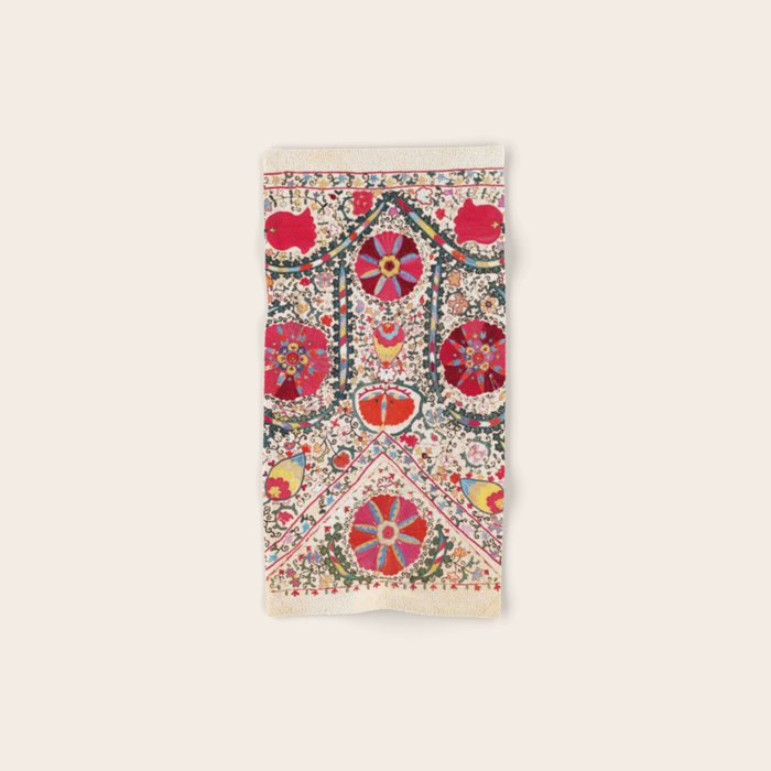 Lakai Suzani Uzbekistan Central Asian Embroidery Print Bath Towel Gallery Image 1
