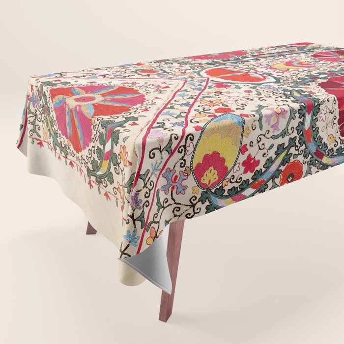 Lakai Suzani Uzbekistan Central Asian Embroidery Print Tablecloth Gallery Image 1