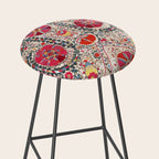 Lakai Suzani Uzbekistan Central Asian Embroidery Print Stool Gallery Image 2