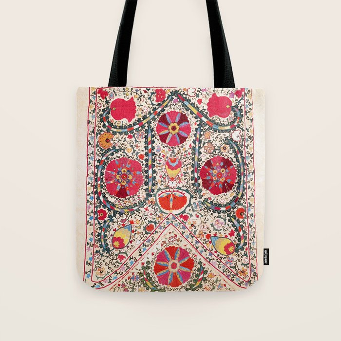 Lakai Suzani Uzbekistan Central Asian Embroidery Print Tote Bag Gallery Image 1