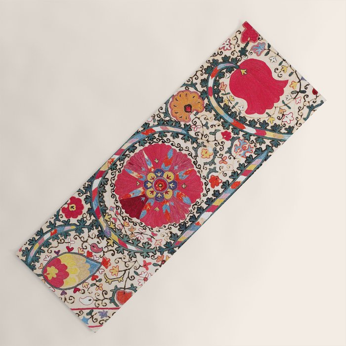 Lakai Suzani Uzbekistan Central Asian Embroidery Print Yoga Mat Gallery Image 1