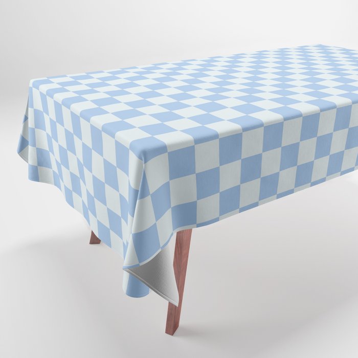 Checkerboard Mini Check Pattern in Powder Blue Tablecloth Gallery Image 1