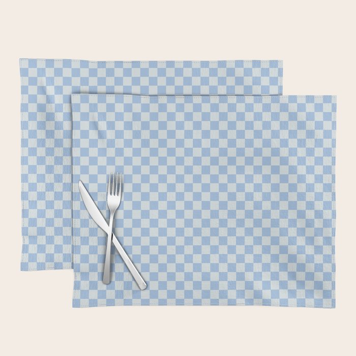 Checkerboard Mini Check Pattern in Powder Blue Placemat Gallery Image 1