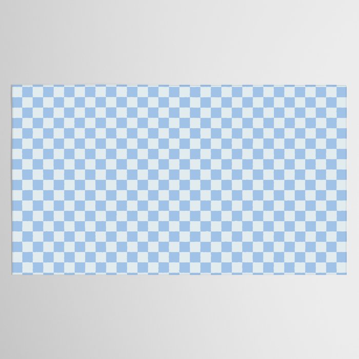 Checkerboard Mini Check Pattern in Powder Blue Tablecloth Gallery Image 2