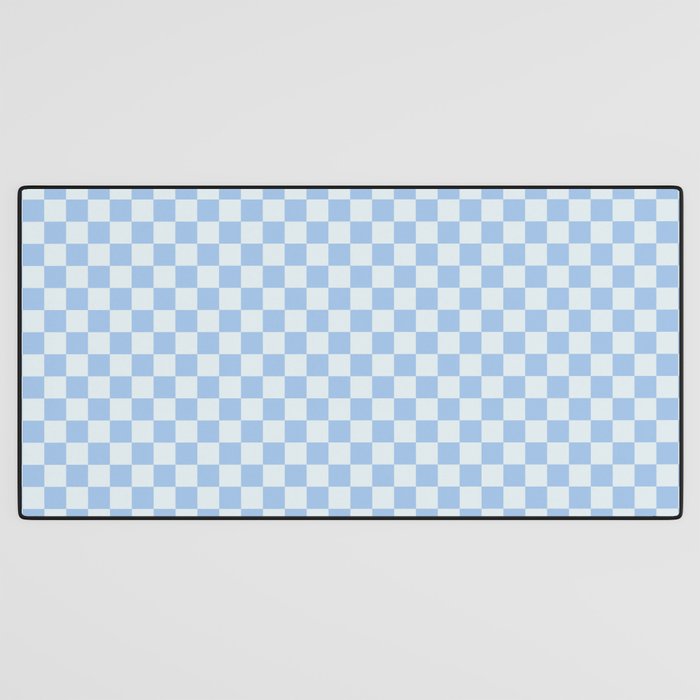 Checkerboard Mini Check Pattern in Powder Blue Desk Mat Gallery Image 3
