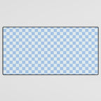 Checkerboard Mini Check Pattern in Powder Blue Desk Mat Gallery Image 3