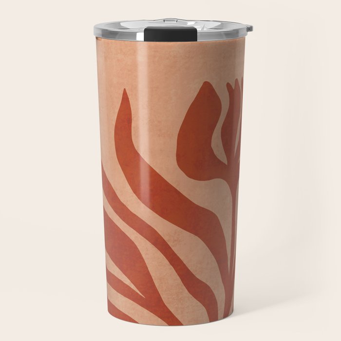Maximalist wildflower in clay orange Travel Mug Gallery Image 1