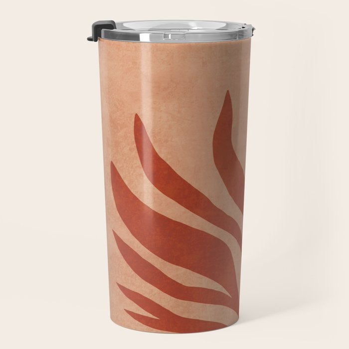 Maximalist wildflower in clay orange Travel Mug Gallery Image 3