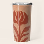 Maximalist wildflower in clay orange Travel Mug Gallery Image 2
