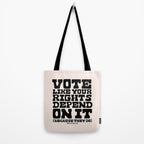 Vote Like Your Rights Depend On It in Black Tote Bag Gallery Image 2