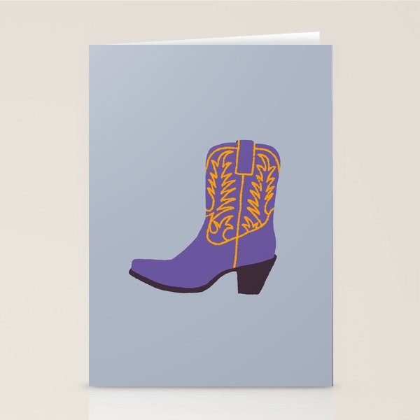 Purple Cowgirl Boot Stationery Card Gallery Image 2