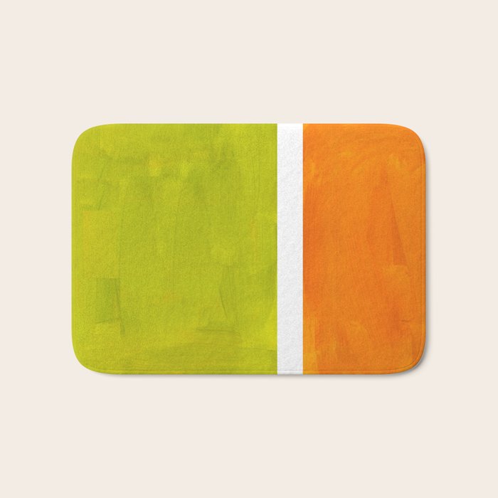 Retro Lime Green Minimalist Abstract Color Block Rothko Midcentury Modern Art Bath Mat Gallery Image 1