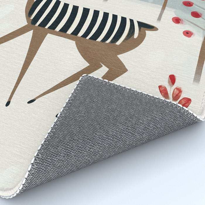 Deer In the Snowy Forest Rug Gallery Image 4