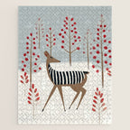 Deer In the Snowy Forest Jigsaw Puzzle Gallery Image 1