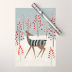 Deer In the Snowy Forest Wrapping Paper Gallery Image 1