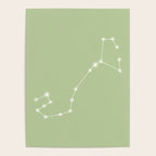 Scorpio Zodiac Star Constellation Line Art Soft Green Poster Gallery Image 4